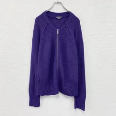 ARMANI EXCHANGE　アルマーニエクスチェンジ　フルジップニットカーディガン　紫　パープル　XLサイズ　古着のサムネイル