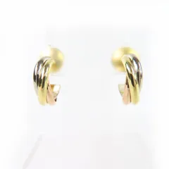極美品☆Cartier カルティエ IQ8537 トリニティ ピアス 750(YG×PG×WG)  イエローゴールド ピンクゴールド ホワイトゴールド 重量4.48g レディースのサムネイル