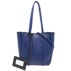 美品 A4】バレンシアガ エブリデイ トートバッグ レザー ネイビー 斜め