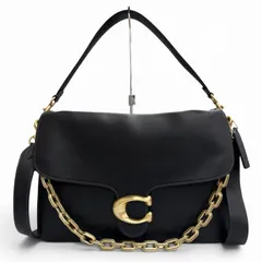 美品△COACH コーチ CY921 チェーン タビー ショルダーバッグ ソフトグレインカーフ 3WAY ハンドバッグ ブラック レディース 保存袋付き