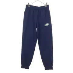PUMA プーマ ワンポイントロゴ 裏メッシュ ジョガーパンツ M ネイビー レディース 古着