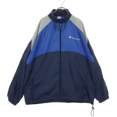 Champion チャンピオン 長袖 ナイロンジャケット O ブルー系 メンズ 古着