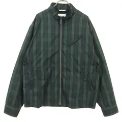 美品 Golden Bear ゴールデンベア チェック柄 長袖 ジップジャケット L グリーン メンズ 古着のサムネイル