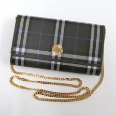BURBERRY バーバリー チェーンウォレット ノバチェック キャンバス×レザー ダークブラウン