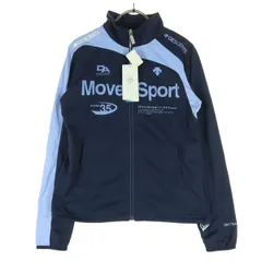 未使用 DESCENTE デサント ロゴプリント バイカラー 長袖 ジップジャケット M ネイビー メンズ 古着のサムネイル