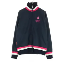 le coq sportif ルコックスポルティフ ワンポイントロゴ ゴルフ 長袖 トラックジャケット M ネイビー レディース 古着