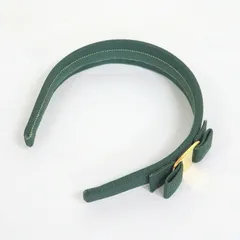 Salvatore Ferragamo フェラガモ カチューシャ ヴァラリボン キャンバス グリーン×ゴールド金具のサムネイル