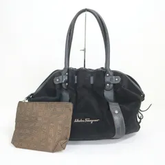 Salvatore Ferragamo サルヴァトーレフェラガモ ハンドバッグ スエード ブラックFJ-12 A219