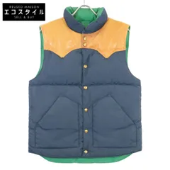 RRL　ダブルアールエル　グリーン×ネイビー リバーシブルダウンベスト ロッキーマウンテン　Sのサムネイル