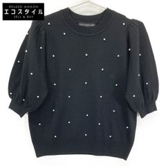 未使用 定価30800円 セブンテン デイジービーズニット 半袖ニット ブラック 未使用 定価30800円 セブンテン デイジービーズニット 半袖ニット