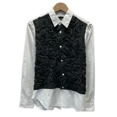 【中古】　tricot COMME des GARCONS　フリルシャツ　長袖　シャツ　ブラウス　トップス　レギュラーカラー　バイカラー　AD2000　日本製　ドメスティック　古着　/2496のサムネイル