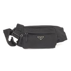 極美品】PRADA プラダ ウエストポーチ 三角ロゴ ナイロン ブラック