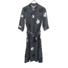 A.P.C. アーペーセー 花柄 5分袖 ワンピース 34 ブラック系 レディース 古着のサムネイル