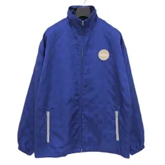 GUCCI グッチ 20AW GUCCI OFF THE GRID グッチ オフ ザ グリッド 631892 サイズ46 ナイロン GG 総柄 オーバーサイズ ダブルファスナー ジャケット ブルゾン メンズ ブルー ECO0007 【中古】
