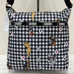 2946 LeSportsac 레스포삭 숄더백 이상한 나라의 앨리스 블랙 블랙 깅엄 체크 레이디스 경량 심플 캐주얼