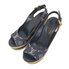 美品 ルイヴィトン モノグラム スターボードライン デニム 厚底