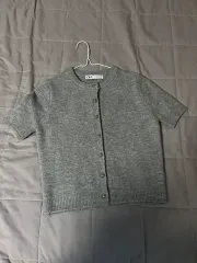 ZARA グレー ニット カーディガン