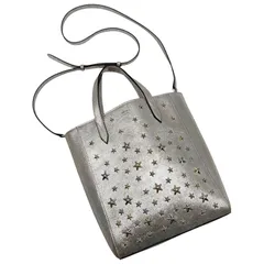 美品 JIMMY CHOO ジミーチュウ 2way ハンドバッグ ショルダーバッグ ロゴ スタースタッズ シルバー レディースのサムネイル