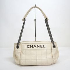 美品 レア 本物 CHANEL オフホワイトパンチングマトラッセショルダー 