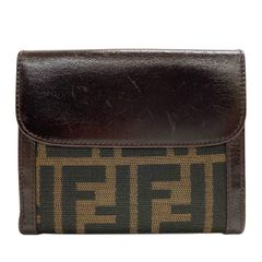 FENDI フェンディ 二つ折り財布 ズッカ柄 ブラウン キャンバス - メルカリ