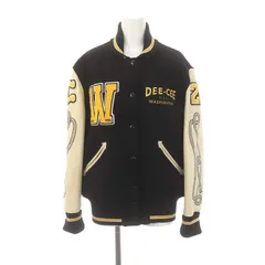 ワシントンディーシー WASHINGTON DEE CEE Deuxieme Classe取扱い 22AW Varsity ジャケット スタジャン ブルゾン 38 黒 黄 アイボリー /DF ■OS