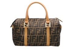 FENDI ズッカ 2WAY バニティバッグ ブラウン キャンバス レザー - メルカリ