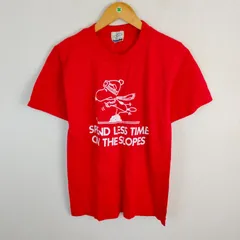 スヌーピー Tシャツ キャラクタープリント レッド L メンズ 古着 アメカジ ナード系