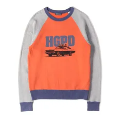 HYSTERIC GLAMOUR ヒステリックグラマー スウェット オレンジ ヘザーグレー サイズ:FREE | 90s クレイジーパターン スウェットシャツ | トップス トレーナー | 90年代 アーカイブ 日本製【メンズ】【中古】