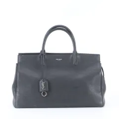 極美品 YSL サンローラン パリ カバ リヴゴーシュ レザー ハンドバッグ トート ブラック 黒 レディース MNE EA10-10【中古】のサムネイル