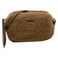 Max Mara(マックスマーラ) ショルダーバッグ テディベア ブラウン シルク、レザー