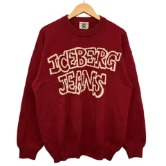 ICEBERG(アイスバーグ) 長袖セーター サイズL メンズ - レッド×白 クルーネックのサムネイル