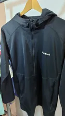 h192◆美品 mont-bellモンベル◆黒 スウェットメッシュパーカージャケット Lサイズ 裏側メッシュ 両袖口親指を出す穴有り