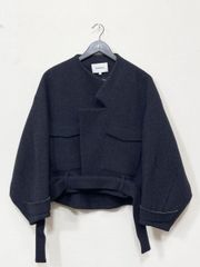 ENFOLD メルトンリバー クロップドジャケット　36 ネイビー ENFOLD（エンフォルド）TOPメルトンリバー クロップドジャケット