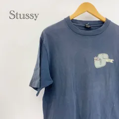 80s USA製 OLD STUSSY Tシャツ クラウン L ネイビー ヴィンテージ フェード  メンズ ファッション _201023