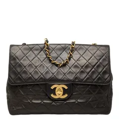 シャネル ココマーク マトラッセ チェーンショルダーバッグ ブラック ラムスキン レディース CHANEL【1-0269789】