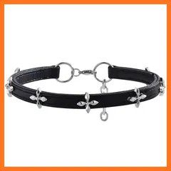 【新品】 [Umiwe] チョーカー レディース 首輪 パンク レザー choker ロック パンクファッション ベルト ネックレス チョーカー おしゃれ かわいい 首輪 アクセサリー 十字架 サイズ調整可能 1