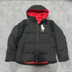 ポロラルフローレン ダウンジャケット ビッグポニー 黒 XL（10-12 