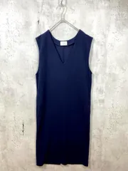 green label relaxing グリーンレーベルリラクシング ユナイテッドアローズ Vネック ノースリーブ ニット ワンピース 紺 ■■ レディース