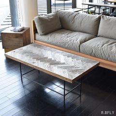 ヘリンボーン柄 ローテーブル 天然木 センターテーブル - メルカリ