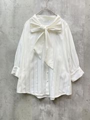 未使用］セラビ QUARee クオリー ボーダーとストライプ 柄切替 シャツ 