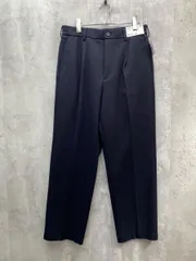 新品 UNIQLO ユニクロ ブラッシュドジャージ タックワイド パンツ ストレート ウエストゴム sizeM/ネイビー ■◇ メンズ
