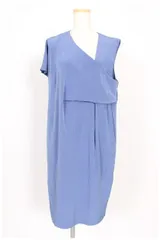カルヴェン CARVEN ワンピース 切替 ノースリーブ ミニ トリアセテート 40 ブルー /TKのサムネイル