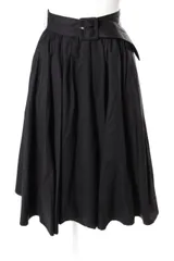 マーリエパーエフデ Maglie par ef-de 16SS スカート ひざ丈 フレア ベルト 5 黒 ブラック /sh0420のサムネイル