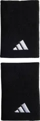 アディダス adidas テニス リストバンド L メンズ レディース 男性 女性 吸湿 吸収力 薄手 ロゴ 刺繍 汗拭き 手首 ソフト 夏 試合 練習 部活動 クラブ活動 サークル スクール  EVJ49 IC3568 ブラック/ブラック/ホ