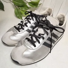 【良品】adidas/アディダス/カントリーOG/シルバー/銀/メタリック/ブラック/黒/23.5cm