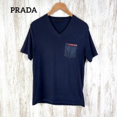 PRADA プラダ 刺繍ロゴ Vネック Tシャツ タグ付き L - メルカリ