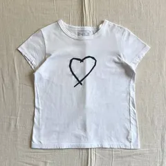 archive　agnès b. PARIS　アニエスベー・パリ　日本製　アイコニック　♡　サラエボハートグラフィックプリント　コットン　半袖 Tシャツ　ピチT　短丈　ホワイト　白T　S～M　Y2K　カジュアル　Sarajevo heart tight-tee
