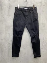 AZUL BY MOUSSY アズールバイマウジー ダメージ加工 CRASH DENIM SKINNY クラッシュデニムスキニー パンツ sizeL/黒 ■■ レディース