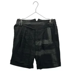The Viridi-anne(ザヴィリディアン) 2021SS Square-Print Linen Ghurka Shorts スクエア プリント リネン グルカ ショーツ VI-3321-04 2 ブラック×グレー ハーフ ショート パンツのサムネイル
