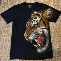 caballo イラスト入りTシャツ ブラック L 鳥 カジュアル オシャレ 